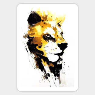 Lion Wild Nature Free Spirit Art Brush Painting Magnet